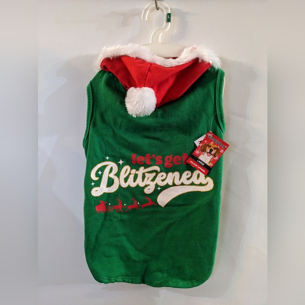 New Simply Dog Holiday Apparel with attached Christmas Santa hat!
